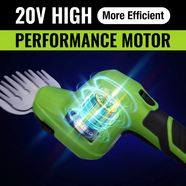 WORKPROTesoura de sebes elétrica sem fio 2 em 1 de 20 V e aparador portátil de arbustos, com bateria de íon de lítio recarregável de 2,0 Ah e carregador rápido de 1 hora XZXLF302 ferramenta