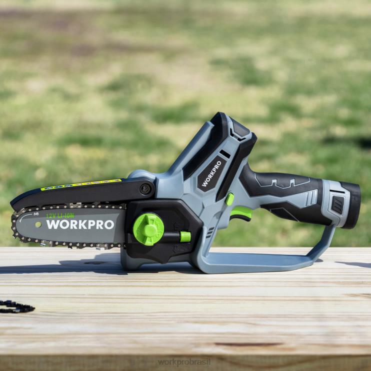 WORKPROmini motosserra, motosserra elétrica compacta sem fio com 2 baterias, barra guia e corrente de reposição XZXLF291 ferramenta