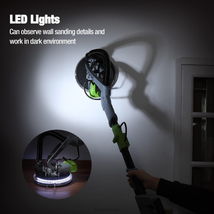 WORKPROLixadeira elétrica para drywall 720 W com vácuo XZXLF228 ferramenta
