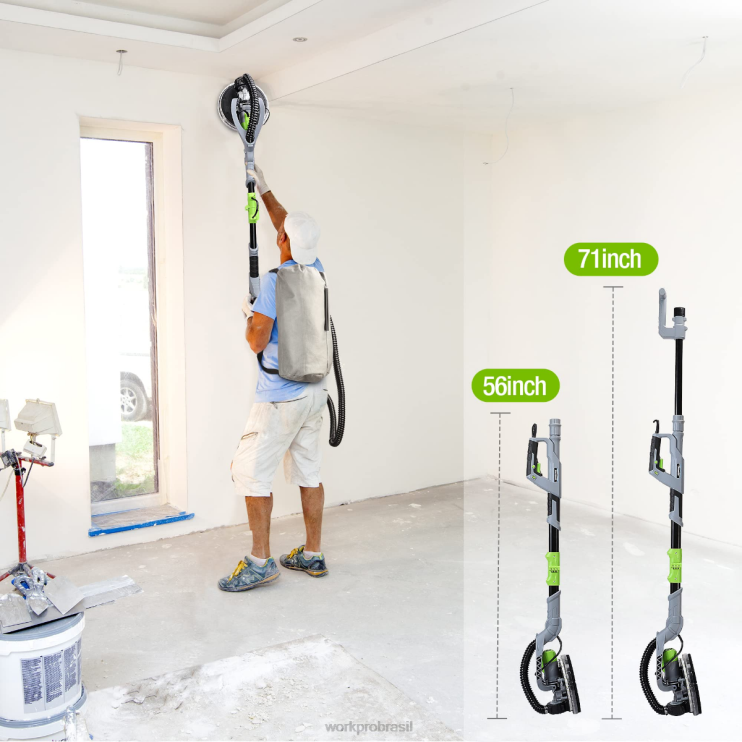 WORKPROLixadeira elétrica para drywall 720 W com vácuo XZXLF228 ferramenta