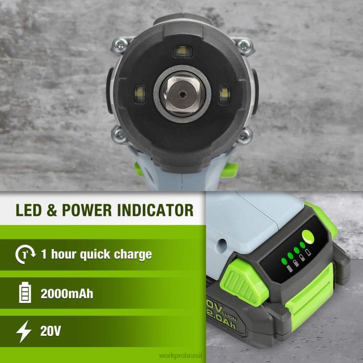 WORKPROChave de impacto sem fio de 20v e conjunto de alicates de 5 peças e conjunto de chave de fenda magnética de 16 peças e conjunto de chave ajustável de 3 peças XZXLF319 ferramenta