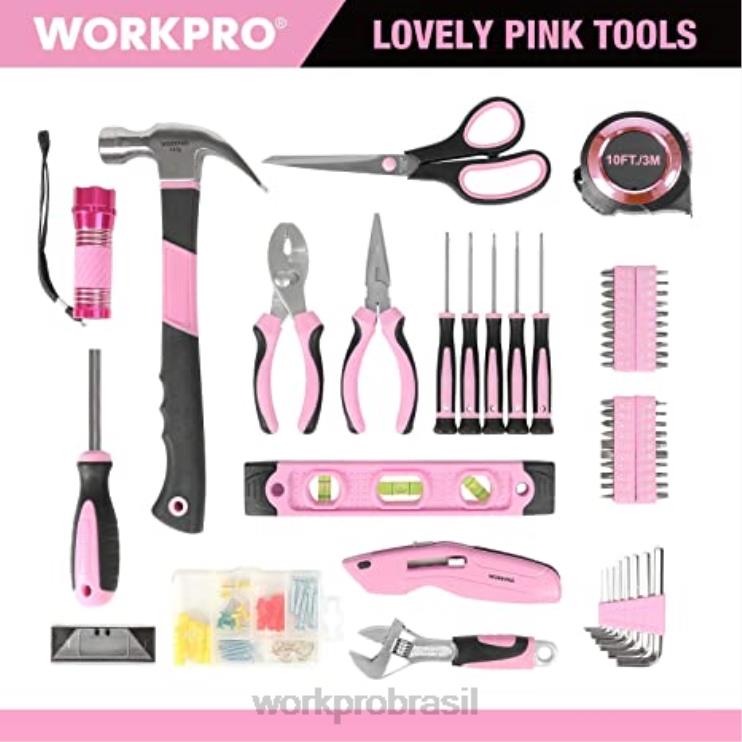 WORKPROKit de ferramentas com 106 peças, 6 chaves de fenda magnéticas, kit de furadeira sem fio de 12 V e pistola de grampo 6 em 1 XZXLF312 ferramenta