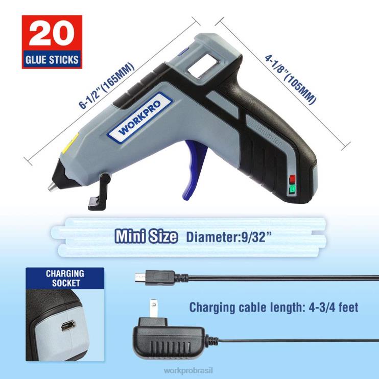 WORKPROSerra alternativa sem fio 12v e kit de furadeira sem fio 12v e conjunto de 12 peças de chaves de fenda magnéticas e pistola de cola quente sem fio XZXLF321 ferramenta