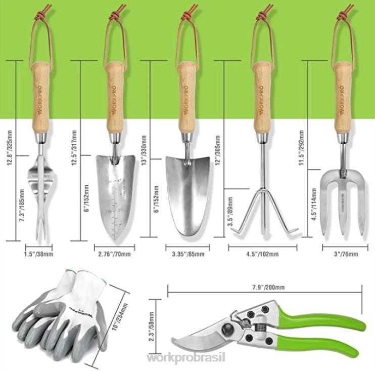 WORKPROmotosserra sem fio e conjunto de ferramentas de jardim de 7 peças e 2 pares de luvas de jardim e joelheiras de jardim XZXLF314 ferramenta