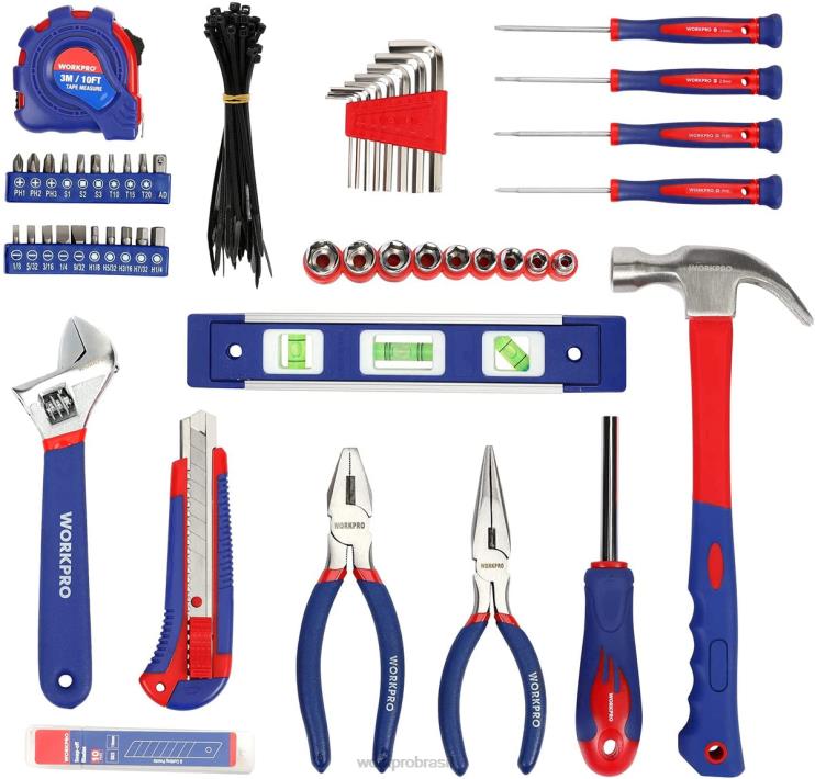 WORKPRO100 peças conjunto de ferramentas manuais domésticas de gaveta de cozinha com bolsa de transporte fácil XZXLF304 ferramenta
