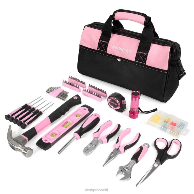 WORKPRO106 peças conjunto de ferramentas de reparo doméstico feminino com saco de armazenamento aberto de boca larga XZXLF245 ferramenta