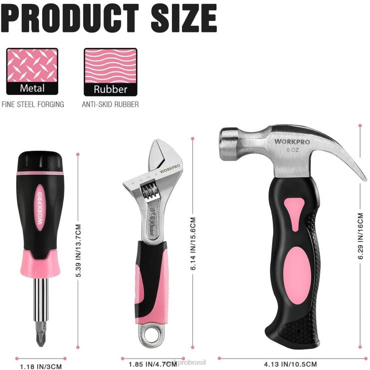 WORKPRO10 peças kit de ferramentas domésticas para mulheres com conjunto de suporte de pontas de chave de fenda XZXLF243 ferramenta