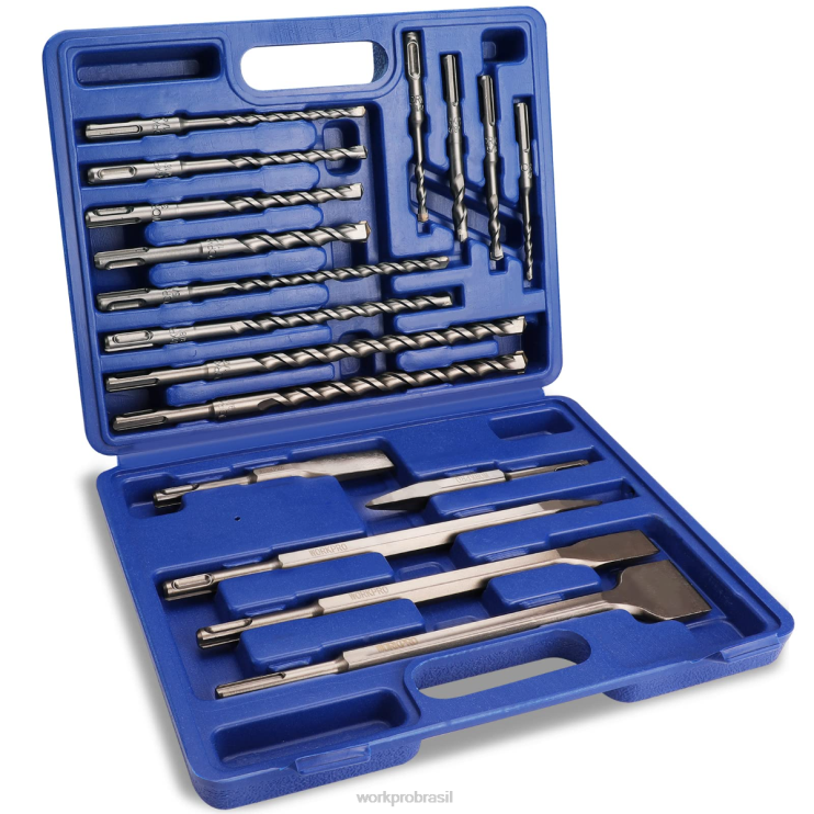 WORKPRO17 peças de brocas de martelo rotativo sds-plus e conjunto de cinzel XZXLF199 ferramenta