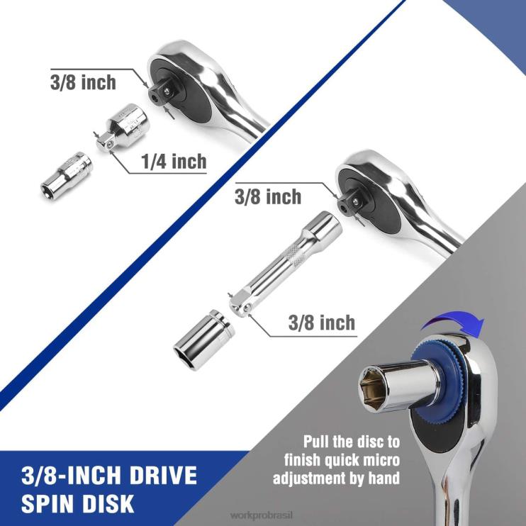 WORKPRO39 peças conjunto de ferramentas mecânicas de chave de soquete com caixa de ferramentas métrica e sae XZXLF310 ferramenta
