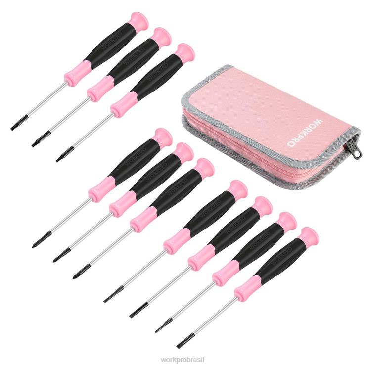 WORKPROConjunto de chave de fenda de precisão com bolsa, phillips, fenda, estrela torx, ponta magnética, kit de reparo de chave de fenda pequena com 10 peças XZXLF255 ferramenta