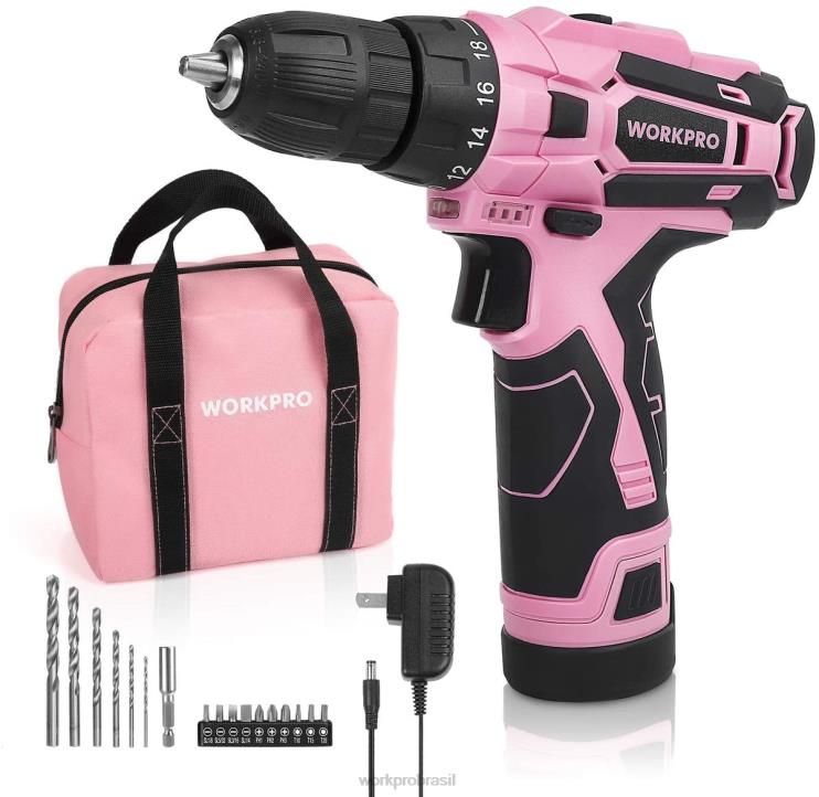 WORKPROConjunto de chave de fenda elétrica sem fio 12v kit de ferramentas de chave de fenda elétrica para mulheres XZXLF263 ferramenta