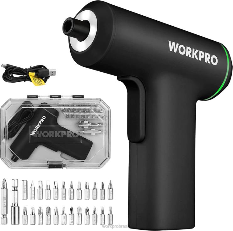 WORKPROConjunto de chave de fenda elétrica sem fio 4v usb recarregável com bateria de íon de lítio XZXLF234 ferramenta