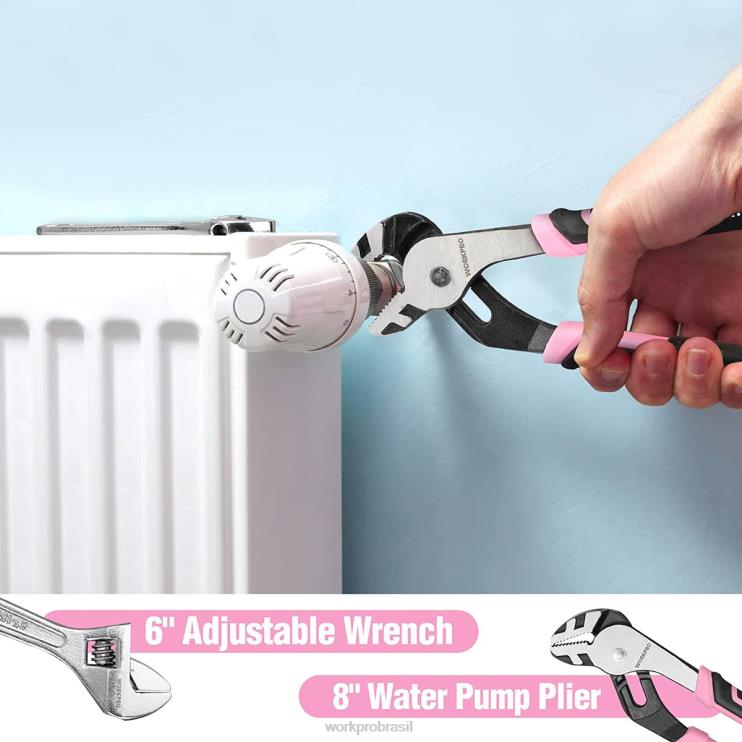 WORKPROConjunto de ferramentas 52 peças, conjunto de ferramentas femininas para casa com caixa de ferramentas de armazenamento, conjunto de ferramentas básico - fita XZXLF249 ferramenta