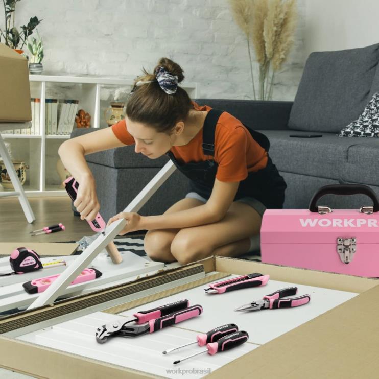 WORKPROConjunto de ferramentas de 75 peças, chave de fenda sem fio giratória de 3,7 V e kit de ferramentas domésticas XZXLF260 ferramenta
