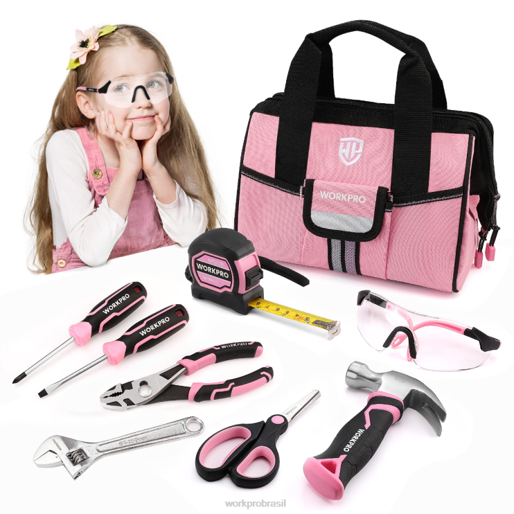 WORKPROConjunto de ferramentas júnior de 9 peças com bolsa de ferramentas XZXLF253 ferramenta