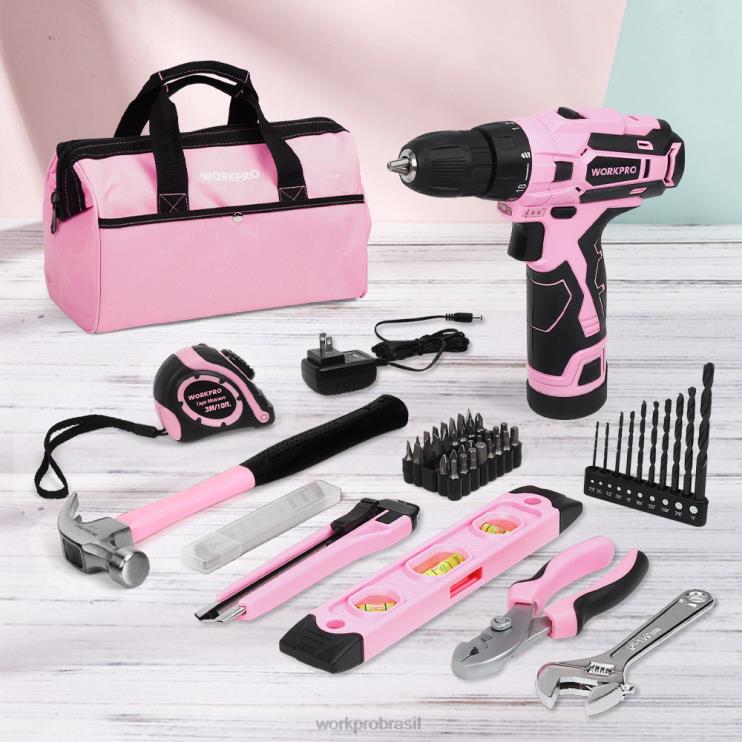 WORKPROFuradeira sem fio de 12 V e kit de ferramentas domésticas com bolsa de armazenamento de 14 polegadas XZXLF258 ferramenta