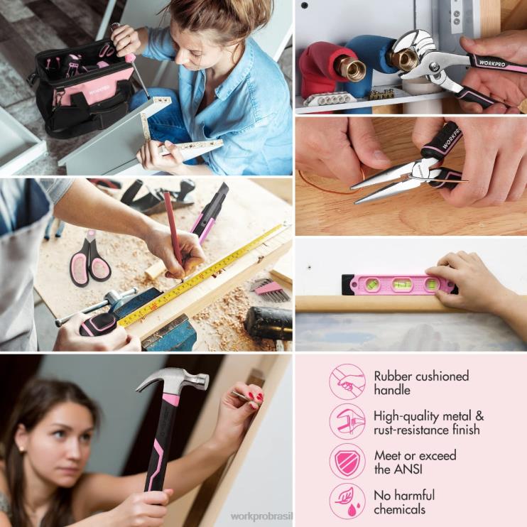 WORKPROKit combinado de furadeira sem fio de 157 peças com íon de lítio sem fio de 20 V XZXLF259 ferramenta