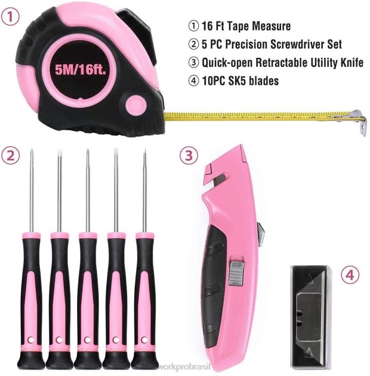 WORKPROKit de ferramentas de 103 peças com bolsa redonda de fácil transporte, perfeito para manutenção doméstica diy XZXLF248 ferramenta