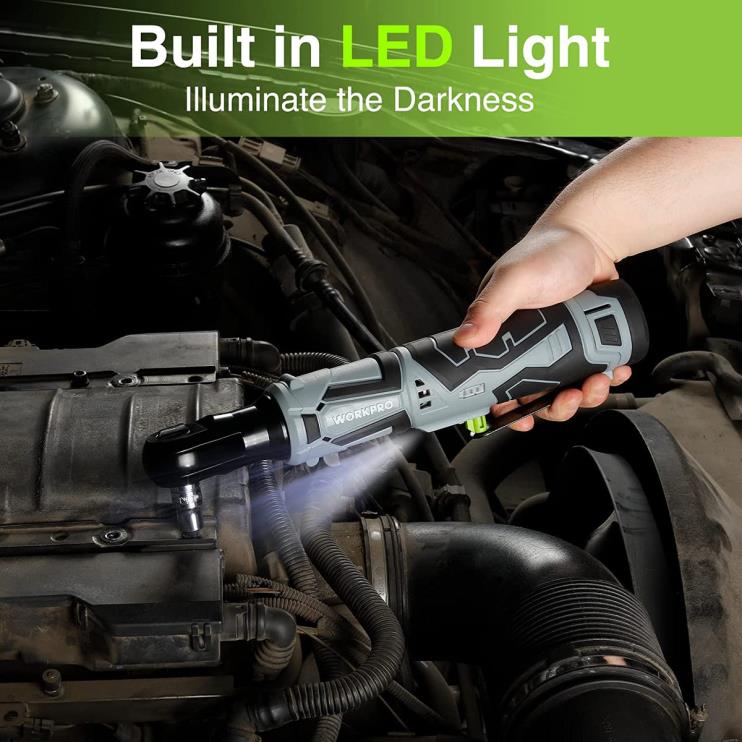 WORKPROchave de catraca elétrica sem fio, conjunto de 9 peças de chave de catraca elétrica de 12v 40 pés-lbs XZXLF227 ferramenta