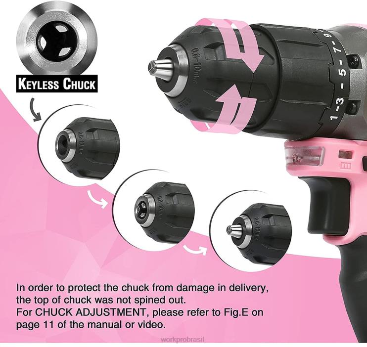 WORKPROconjunto de chave de fenda de íon de lítio 20v sem fio XZXLF262 ferramenta